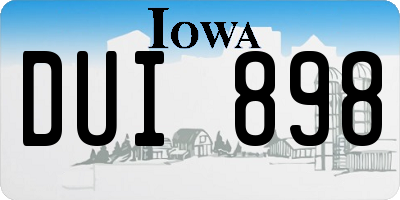 IA license plate DUI898