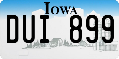 IA license plate DUI899