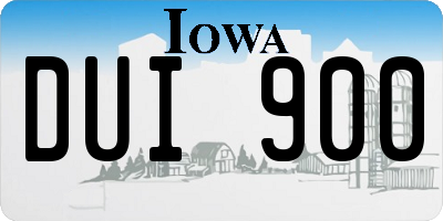 IA license plate DUI900