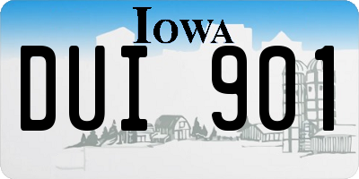 IA license plate DUI901
