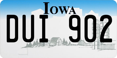 IA license plate DUI902