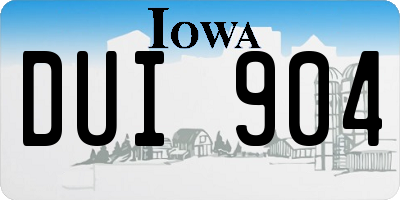 IA license plate DUI904
