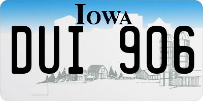 IA license plate DUI906