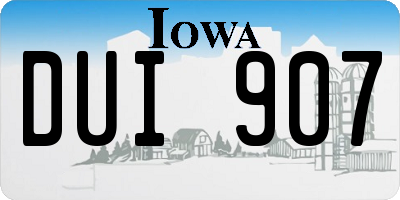 IA license plate DUI907