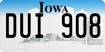IA license plate DUI908