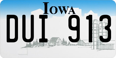 IA license plate DUI913