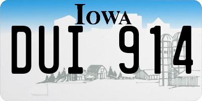 IA license plate DUI914