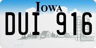IA license plate DUI916