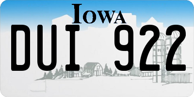 IA license plate DUI922