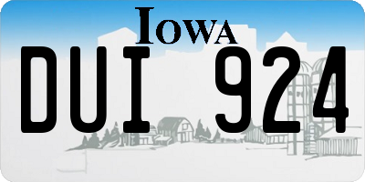 IA license plate DUI924