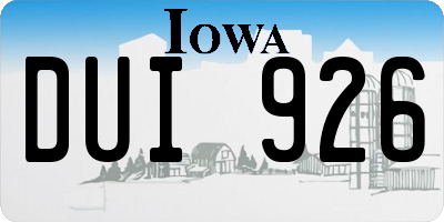 IA license plate DUI926