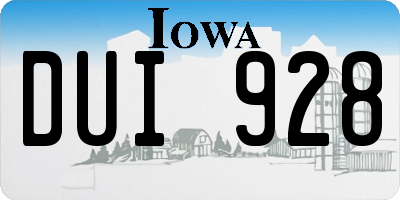 IA license plate DUI928