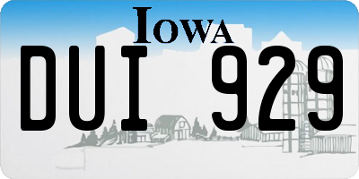 IA license plate DUI929