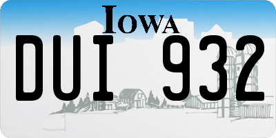 IA license plate DUI932