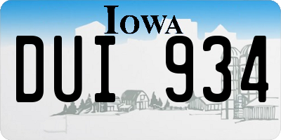 IA license plate DUI934