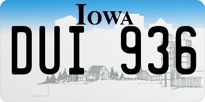 IA license plate DUI936