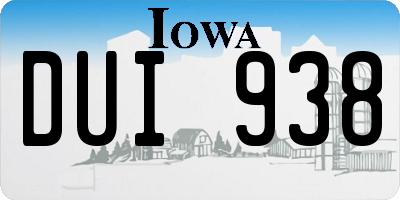 IA license plate DUI938