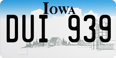 IA license plate DUI939