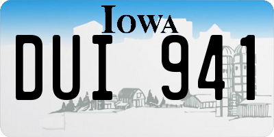 IA license plate DUI941