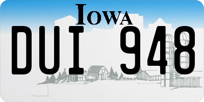 IA license plate DUI948