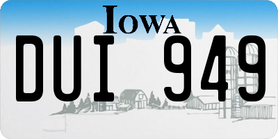 IA license plate DUI949