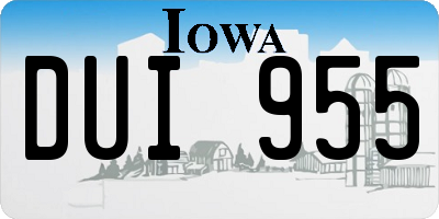 IA license plate DUI955