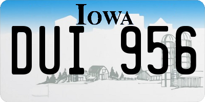 IA license plate DUI956
