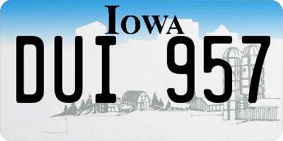 IA license plate DUI957