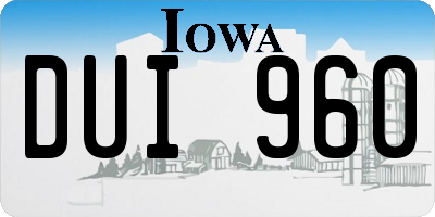 IA license plate DUI960