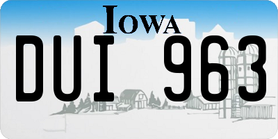 IA license plate DUI963