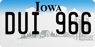 IA license plate DUI966
