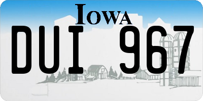 IA license plate DUI967