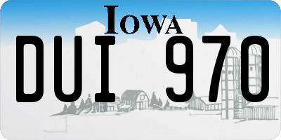 IA license plate DUI970