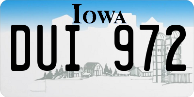 IA license plate DUI972
