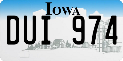 IA license plate DUI974