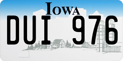 IA license plate DUI976