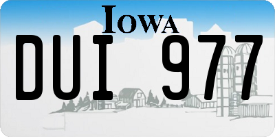 IA license plate DUI977