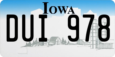 IA license plate DUI978