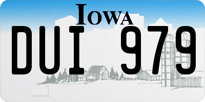 IA license plate DUI979