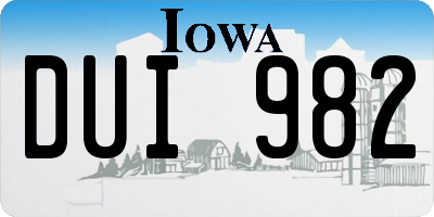 IA license plate DUI982
