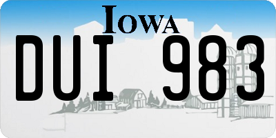 IA license plate DUI983