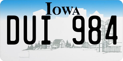 IA license plate DUI984