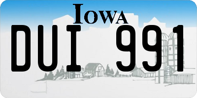 IA license plate DUI991