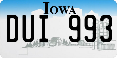 IA license plate DUI993