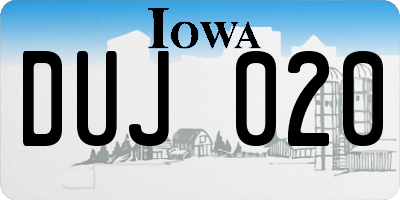 IA license plate DUJ020
