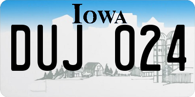 IA license plate DUJ024