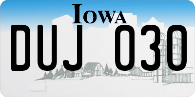 IA license plate DUJ030