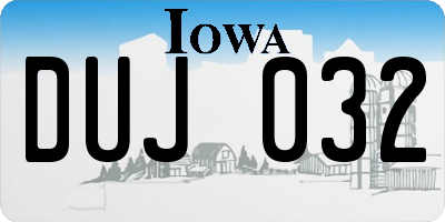IA license plate DUJ032