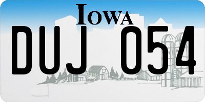 IA license plate DUJ054