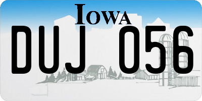 IA license plate DUJ056
